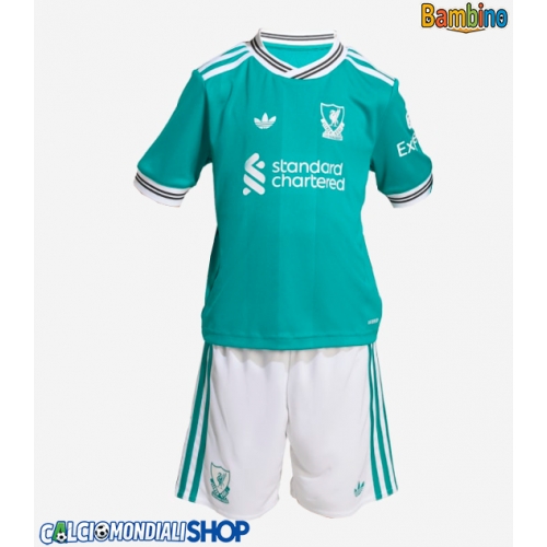 Maglie da calcio Liverpool Terza Maglia Bambino 2025-26 Manica Corta + Pantaloni corti)